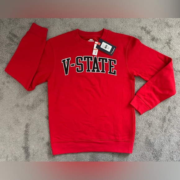 Valdosta State University Crewneck Sweatshirt Small Red & Black Unisex Fanatics - Picture 1 of 7